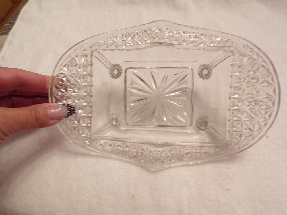 VTG Clear Glass Dish Unique Design 2