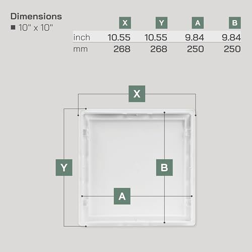 10x10 Access Panel - Easy Doors ABS Plastic for Drywall Wall and Ceiling Elec...