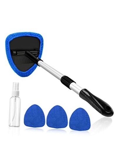 Windshield Cleaner, Car Windshield Cleaning Tool Inside with 4 Reusable and