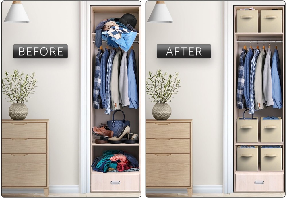 Sorbus 11" Foldable Fabric Storage Cube Bin, Chocolate (2 pack)