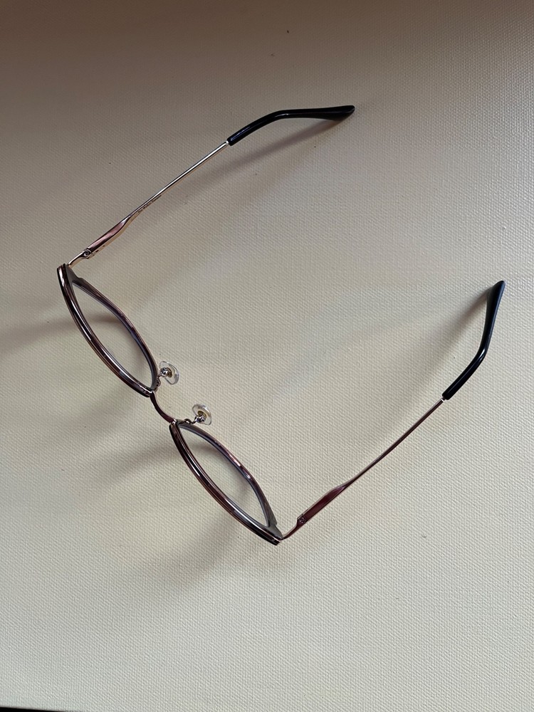 Brown & Gold Frame Blue Light Filter Eyewear Computer Glasses with Case