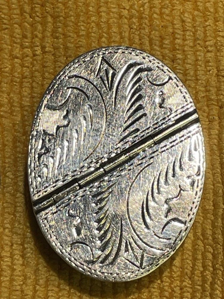 Vintage Sterling Silver Pill Box /holder Hinged