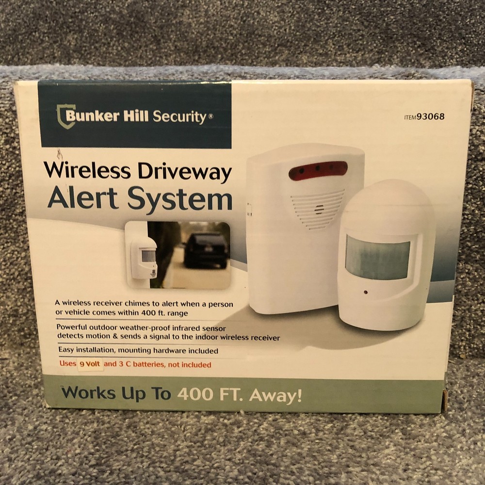 Bunker Hill Security Wireless Driveway Alert System Model 93068 Range 400 Ft