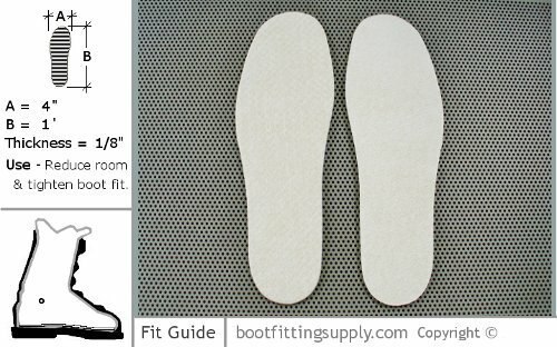 Insole Shims 1/8" - X Large - Pair (2 pieces)
