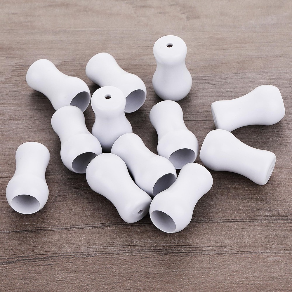12 Pcs White Blind Pull Cord Knobs, Window 3.1 inches x 1.8 inches,