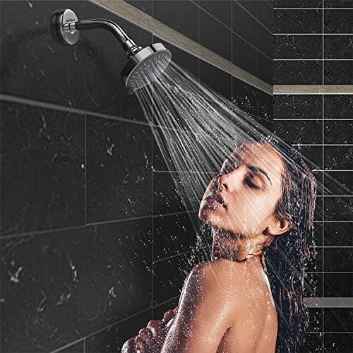 High Pressure Fixed Shower Head 5-Setting Rainfall Adjustable Wall Mount Chrome