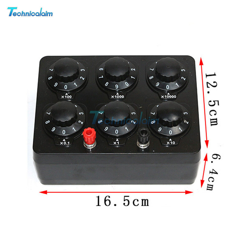 0-99999Ohm 0.5W 6knobs Simple Resistance Box Resistor Electrical teaching-