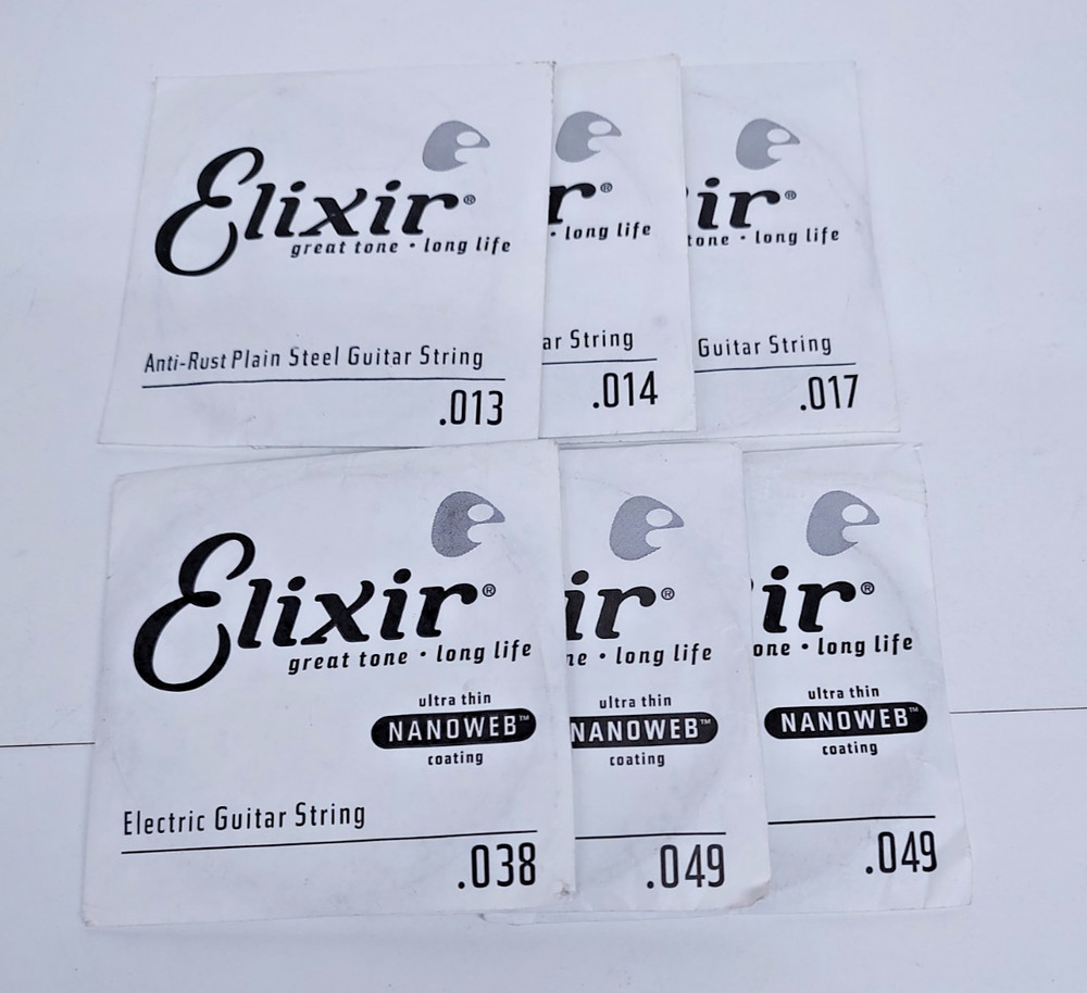 Elixir Guitar Strings NanoWeb coating Anti-Rust Plain Steel Strings
