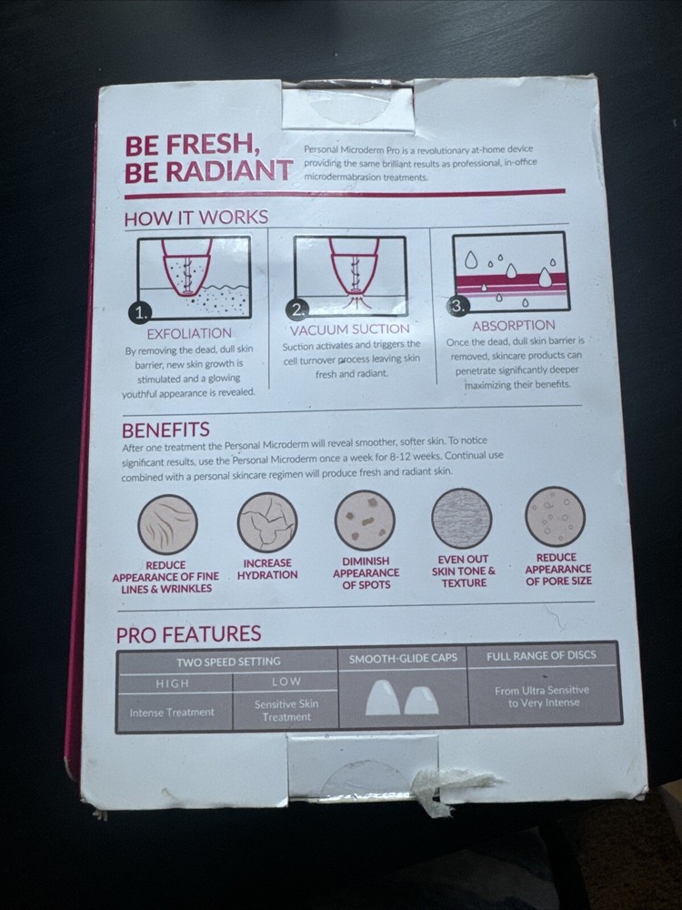 PMD Personal Microderm Pro At-Home Microdermabrasion Device - Blush NIB