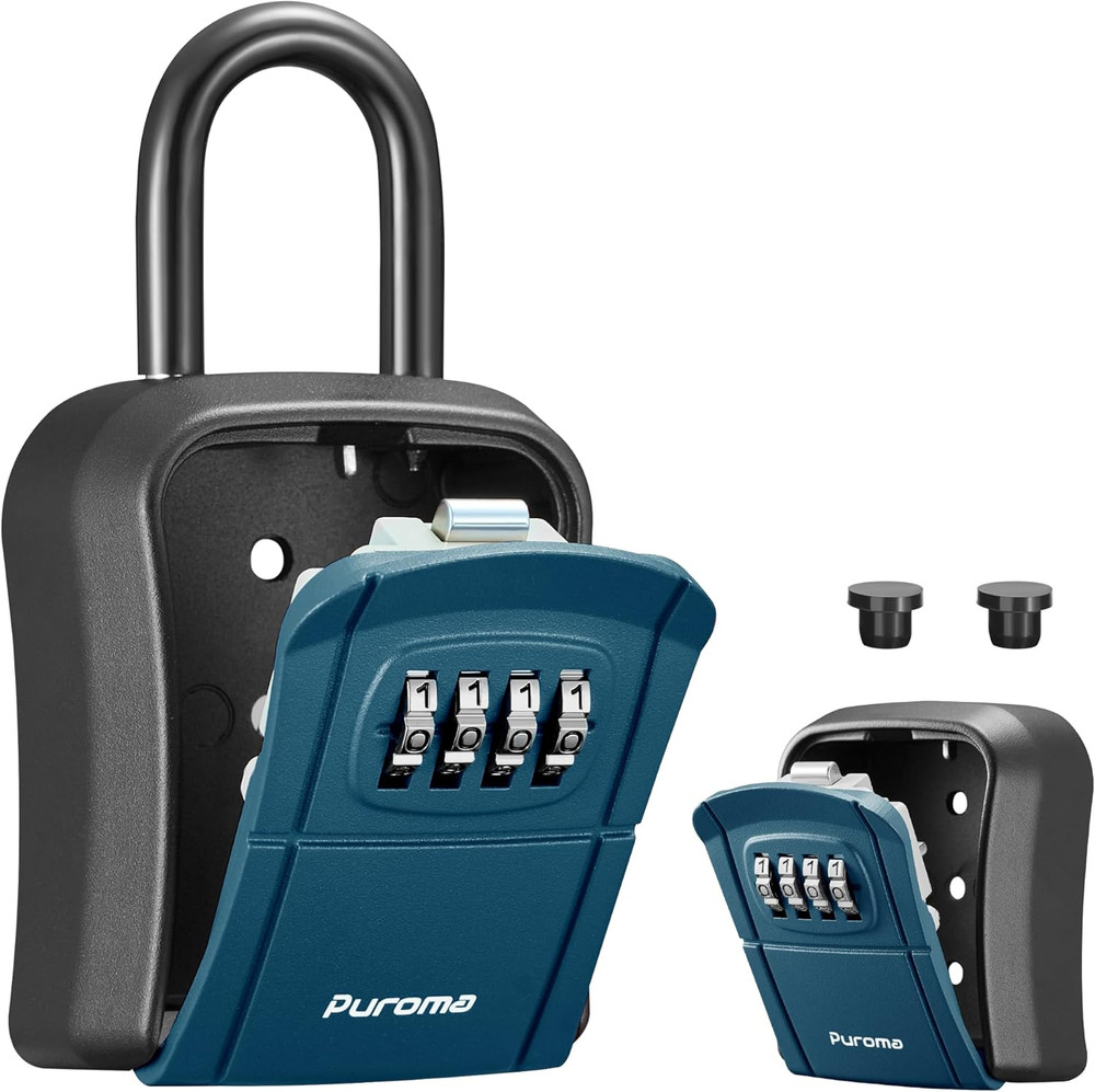 Key Lock Box, Portable Combination Lockbox Wall-Mounted Key Storage Box for Hous