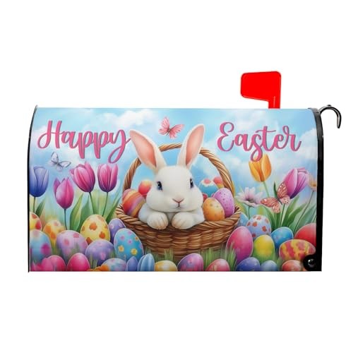 Spring Easter Mailbox Covers Easter Bunny Eggs Mailbox Cover Magnetic Standard