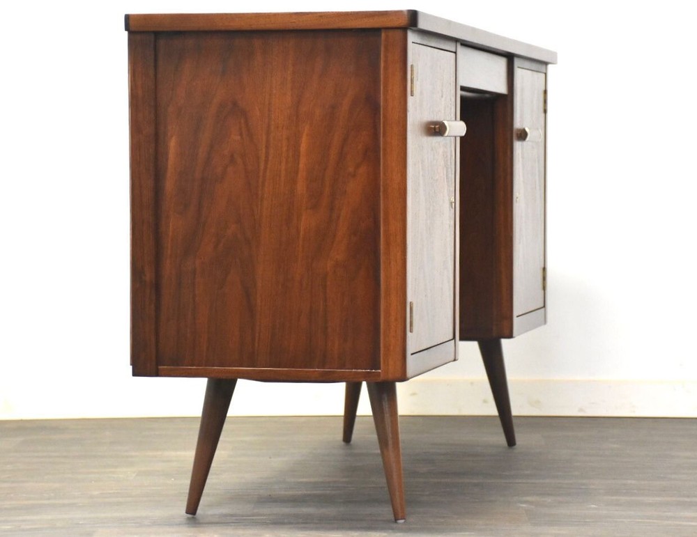 Tall Walnut Mid Century Desk