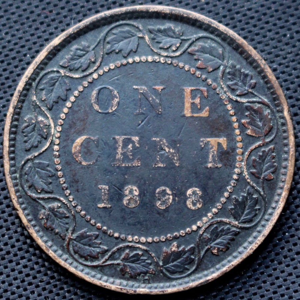 1898 H CANADA ONE CENT LARGE CENT - BRONZE - Queen Victoria