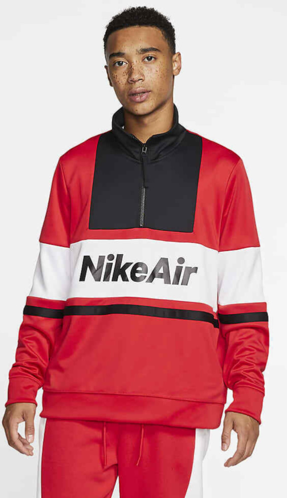 Nike Mens Air Pullover Jacket Medium Red White 1/4 Zip NWT CJ4836-657