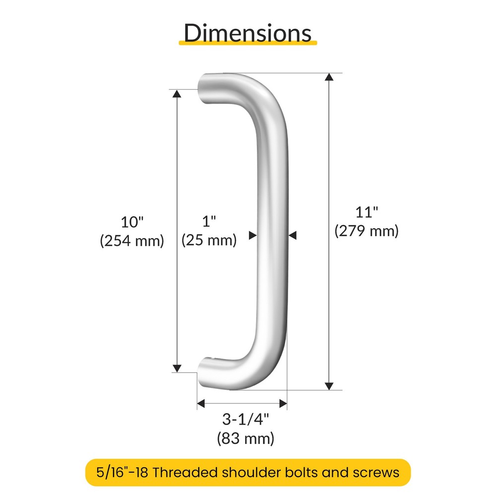 Brixwell Straight Back-to-Back Pull Handle 11" Length Clear Anodized Finish