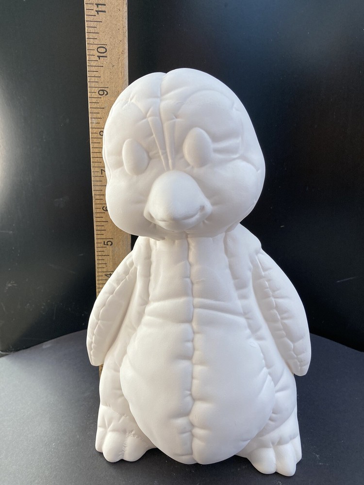 Softy Penguin 9" Ceramic Bisque, Ready to Paint