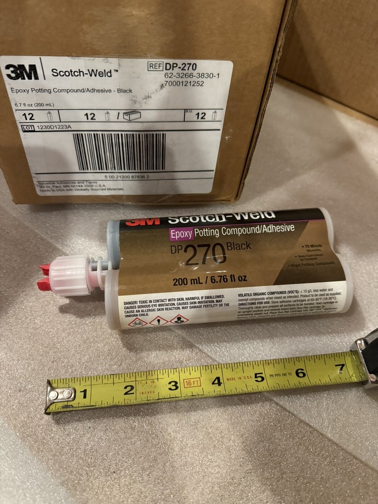 3M Potting Compound Epoxy Adhesive DP270 Black 200 mL Duo-Pak PCB Scotch-Weld