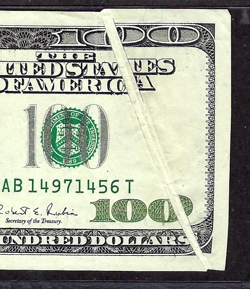 🇺🇸 ERROR  1996 $100 NEW YORK ♚♚GUTTER FOLD ERROR♚♚ PMG CHOICE VERY FINE 35