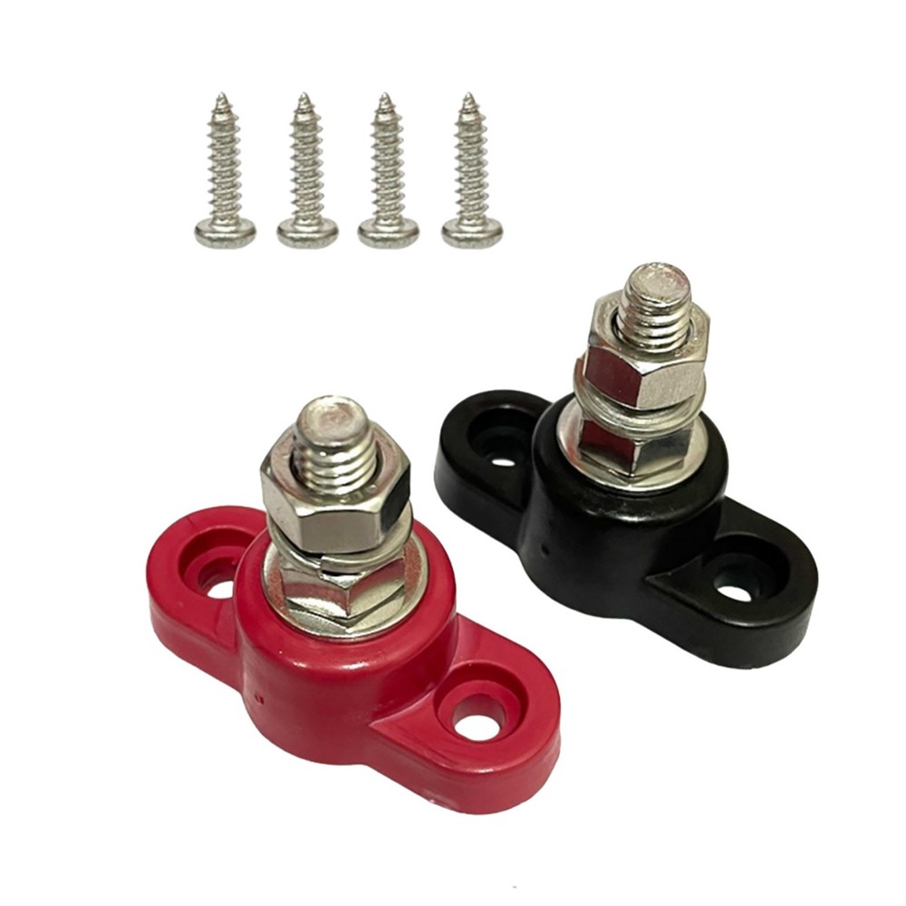 2PCS Heavy Duty Battery Junction Block 5/16" Single Stud 12V-48V 200A Post