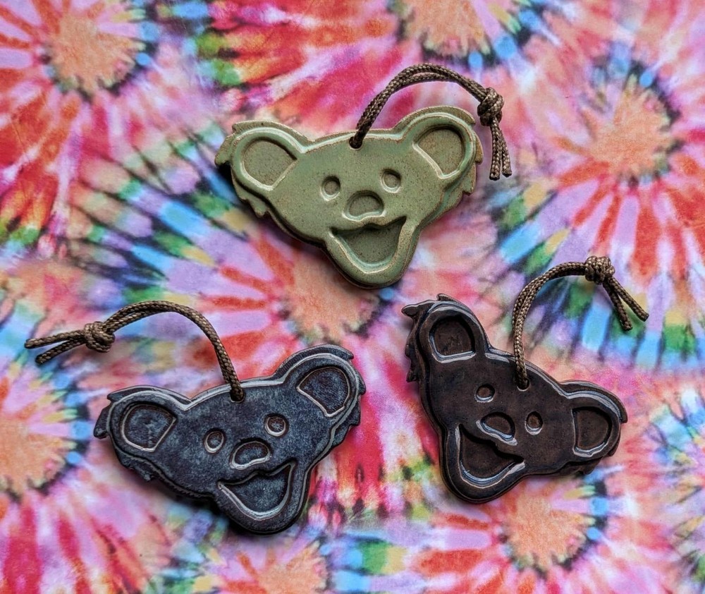 Grateful Dead Dancing Bear Ceramic Clay Ornament