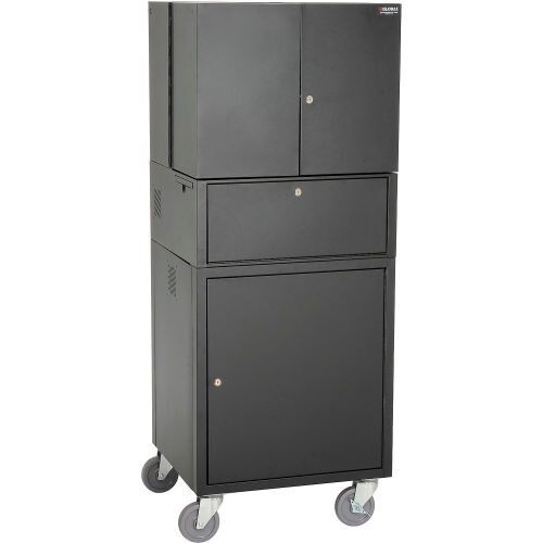 Global Industrial™ Mobile Fold-Out Computer Security Cabinet, Black