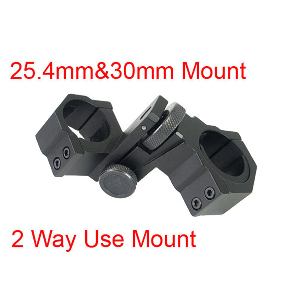Double Rings Mount Adjustable Elevation Windage 25.4/30mm for Flashlights Scope