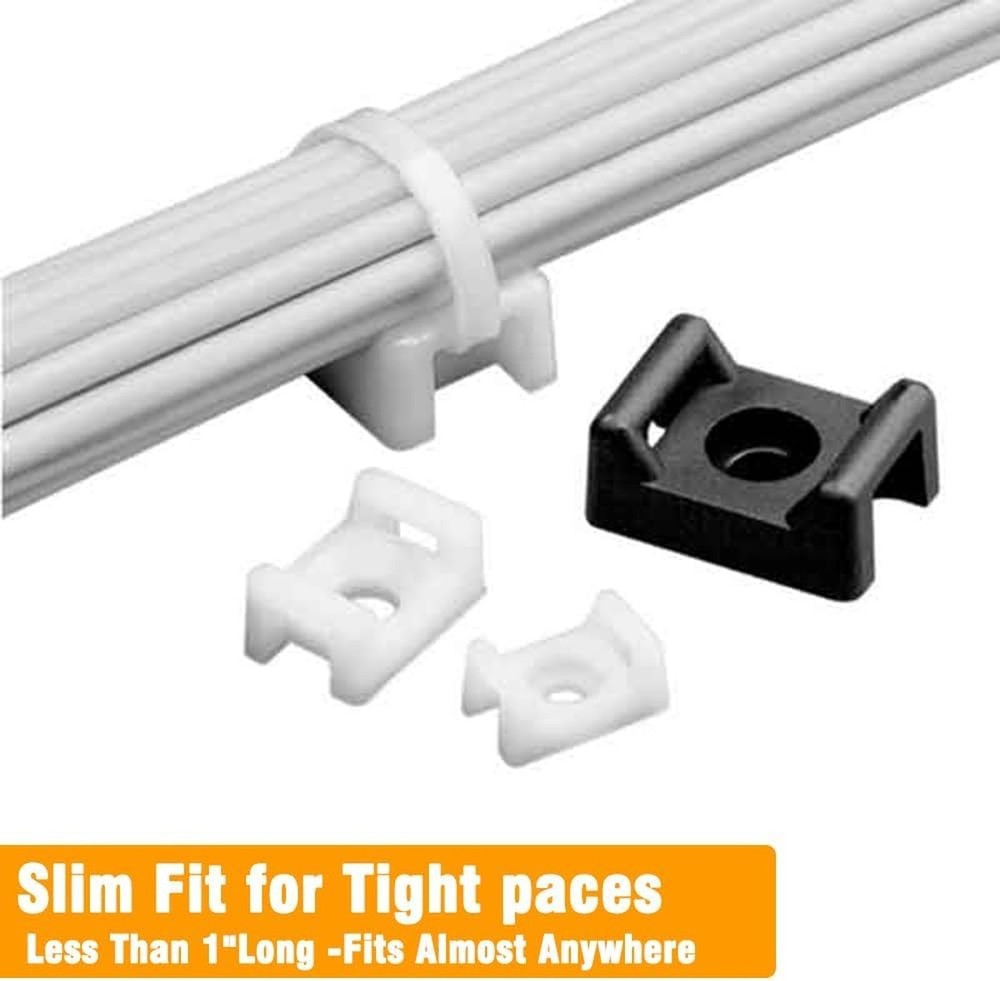 Cable Zip Tie Mounts Kit-100 Pcs Cable Zip Tie Saddle Type Mounts Base with 1...