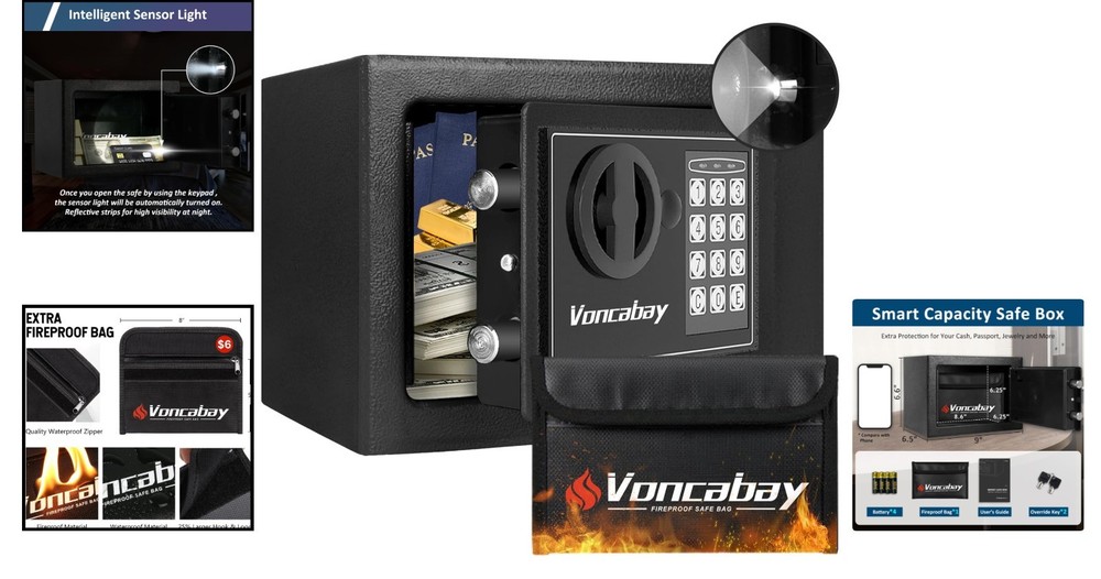 Home Security Safe Box with Intelligent Light & Combination Lock - 0.23 CF