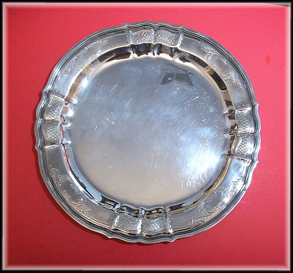 Reed & Barton Windsor Castle 16" Silverplate Serving Tray EPNS Hand Chased 5300C