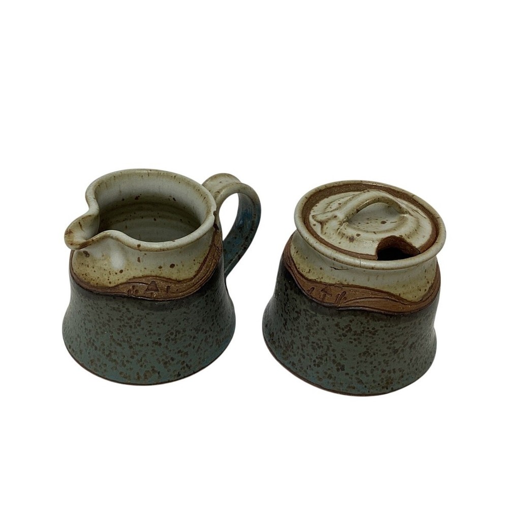 Studio Pottery Creamer & Sugar Bowl Set