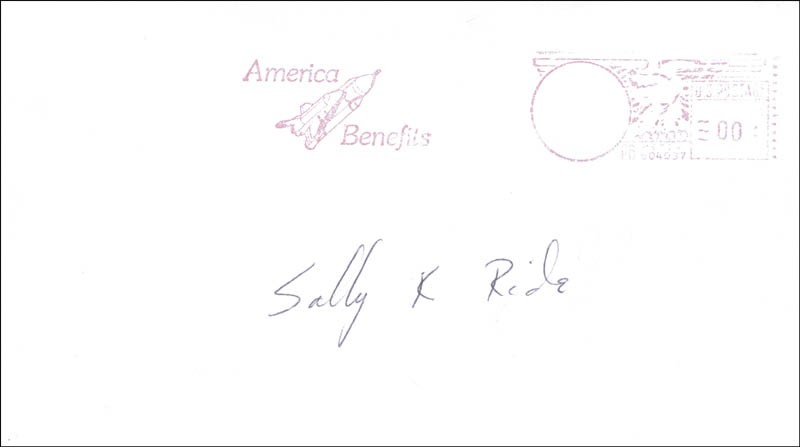 SALLY K. RIDE - ENVELOPE SIGNED