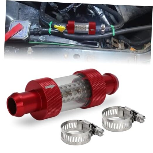 3/4" Universal Filter Inline Heater Core Coolant Filter Red