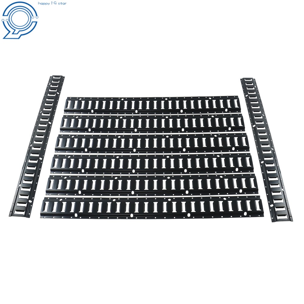 8 Pack 4' E Track Tie Down Rail For Garages Vans Powder-Coat Black Galvanized