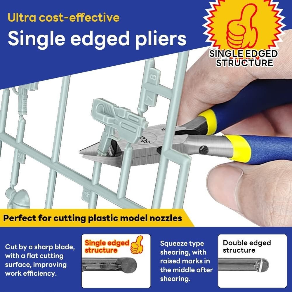 Professional Grade 4.7-Inch Model Nipper - Replaceable Spring & Ultra-Thin Blade