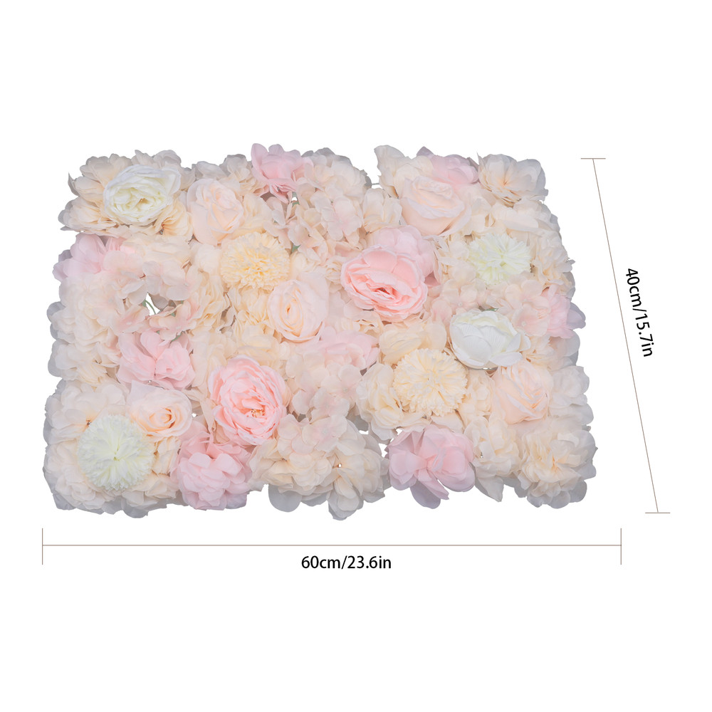 Silk Rose Artificial Flower Wall Panel Wedding Backdrop Decoration 6x 60 x 40cm
