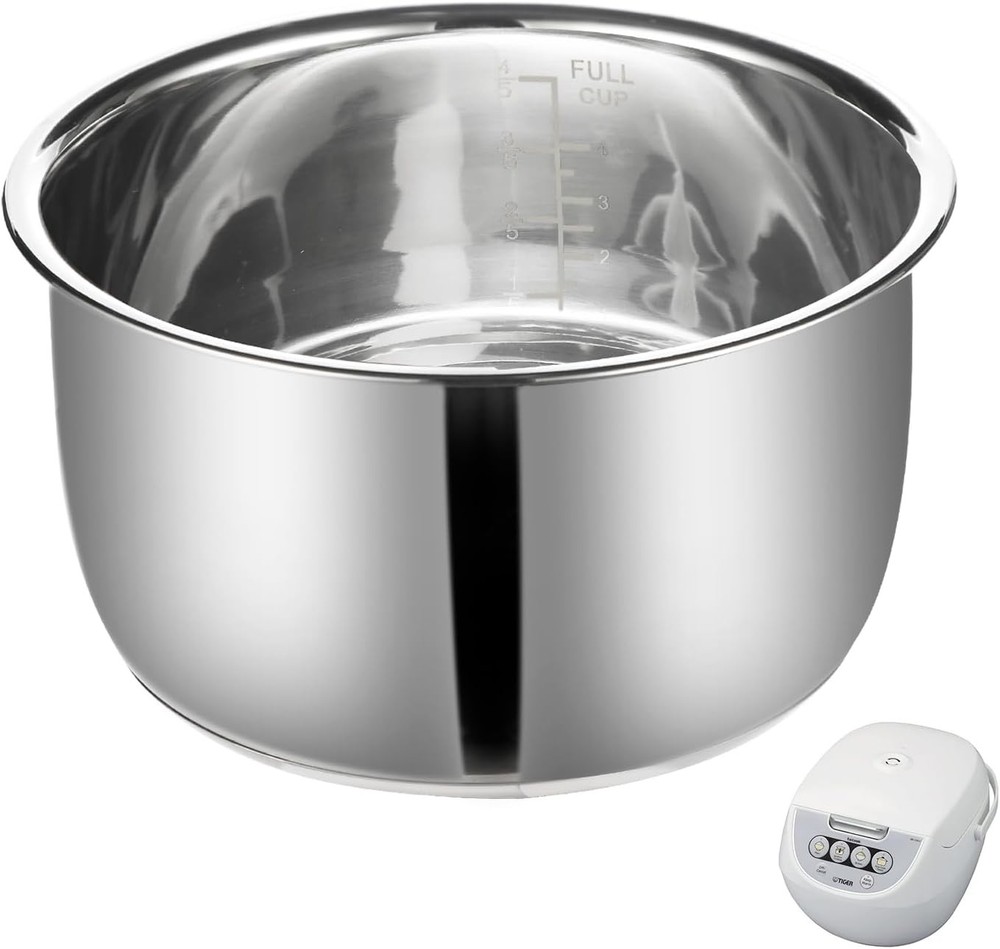 Replacement Rice Cooker 5.5 Cup Inner Pot Compatible with Tiger Silver