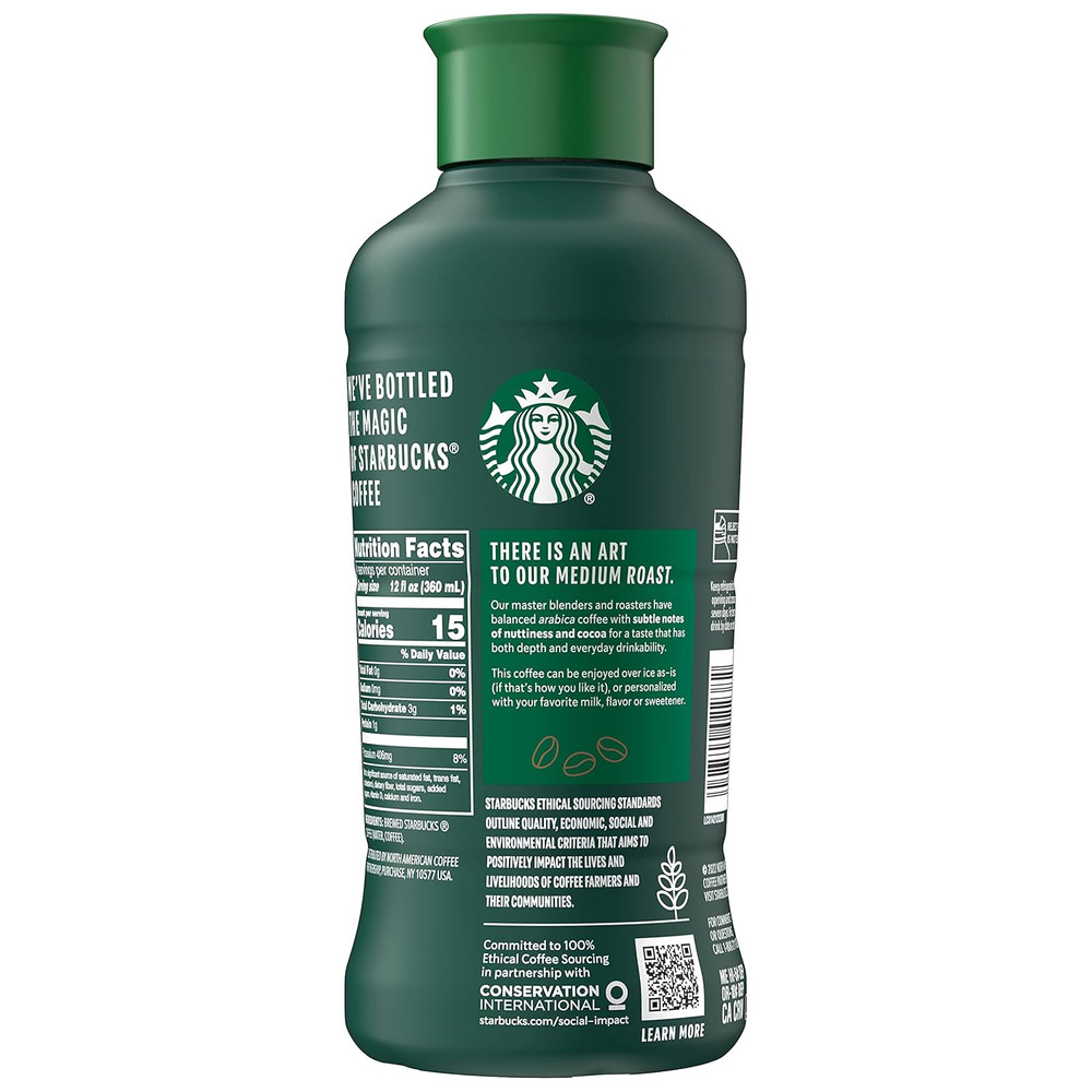 Medium Roast Iced Coffee, Black Unsweetened, 48 Fl Oz Bottle