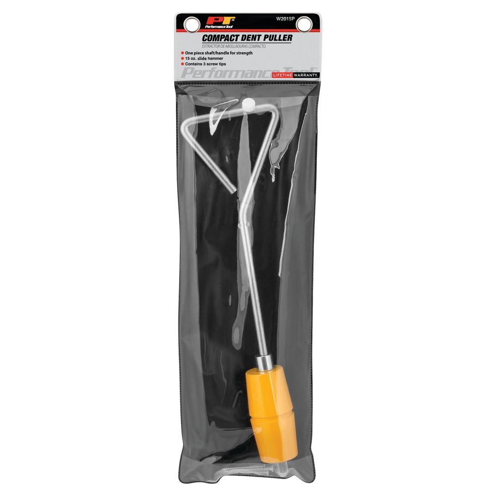 Performance Tool W2015P 15 oz Slide Hammer with 3 Compact Dent Puller, Yellow