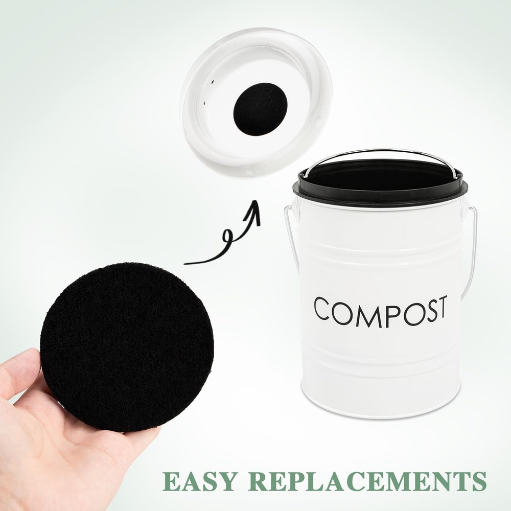 for Kitchen Compost Bin - 12 Pack Activated Carbon for Countertop Bin Pail , ...