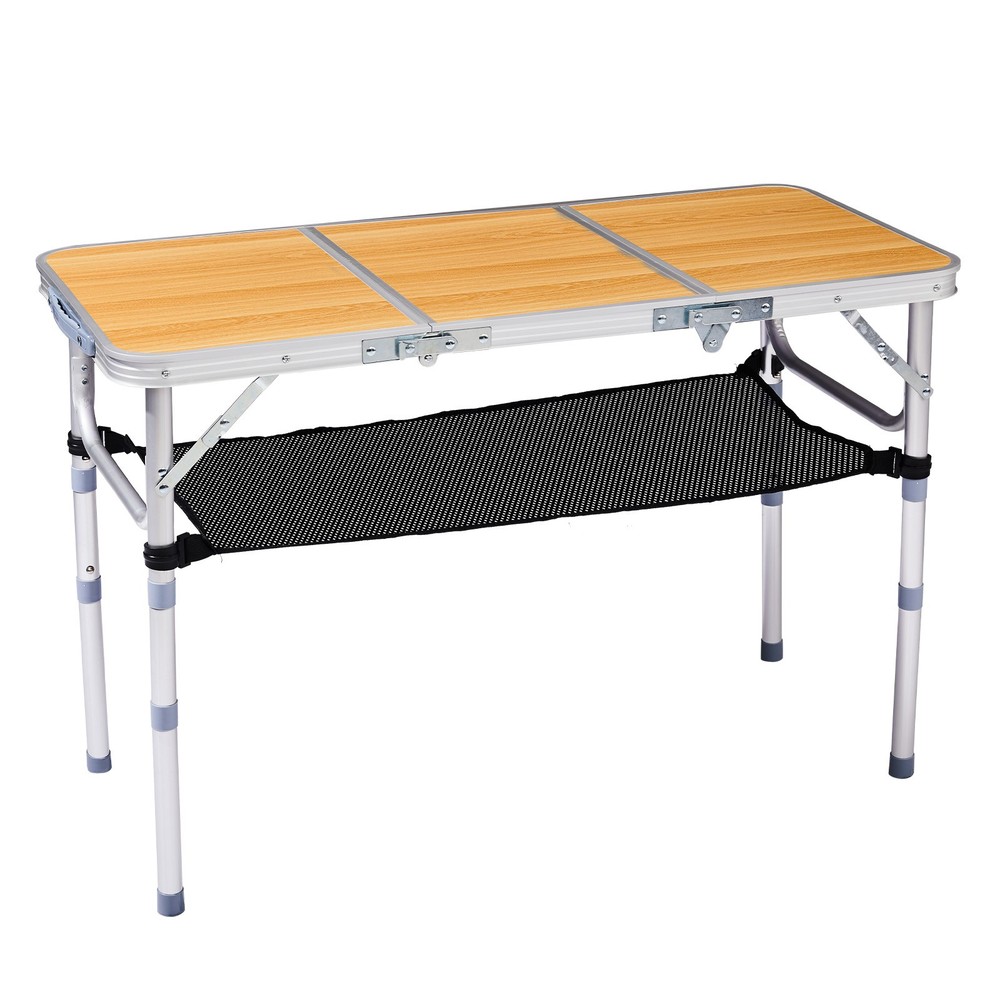 Small Aluminum Foldable Lightweight Patio Side Table with Carry Handle