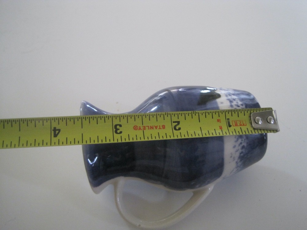 Ben Thomas Blue White Mini Pitcher 3.5" GUC No Chips Or Cracks