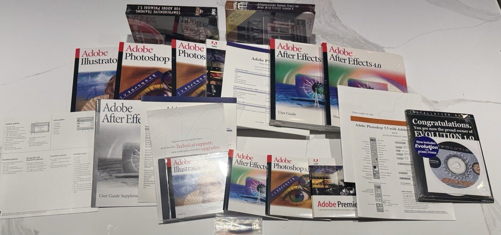 RARE Adobe Dynamic Media Collection Open Box Sealed Manuals / Disk / VHS * Mac *