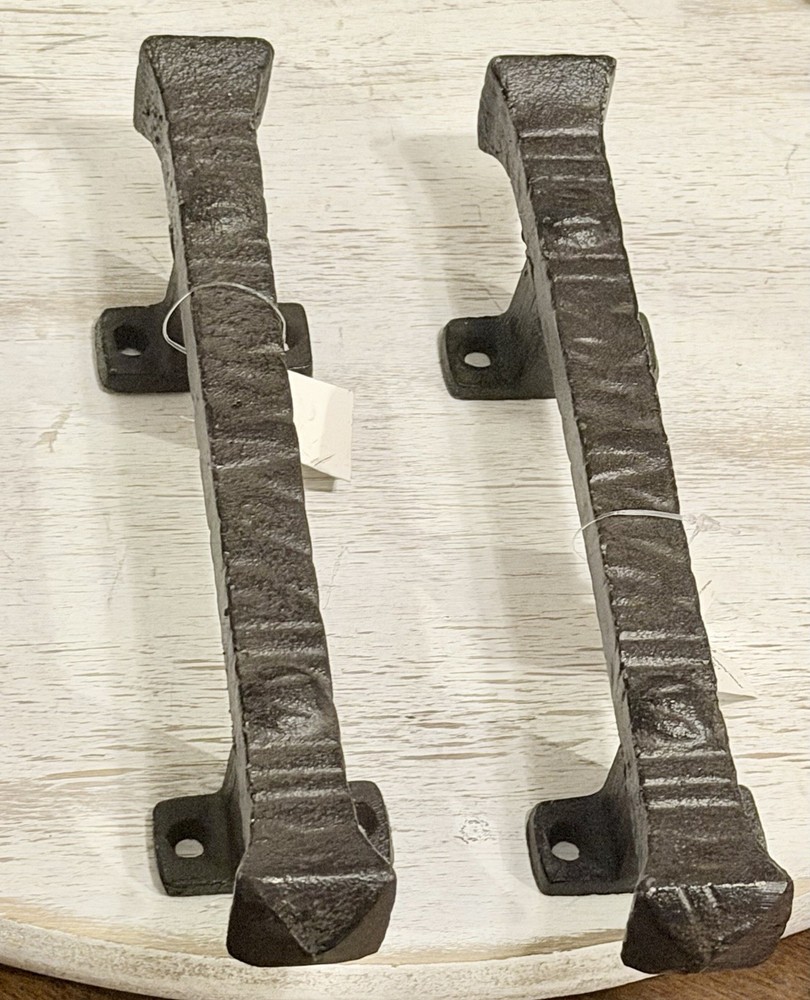 2 Large Cast Iron Rustic Foundry Style Barn Handle Gate Pull Shed Door Handle 9”