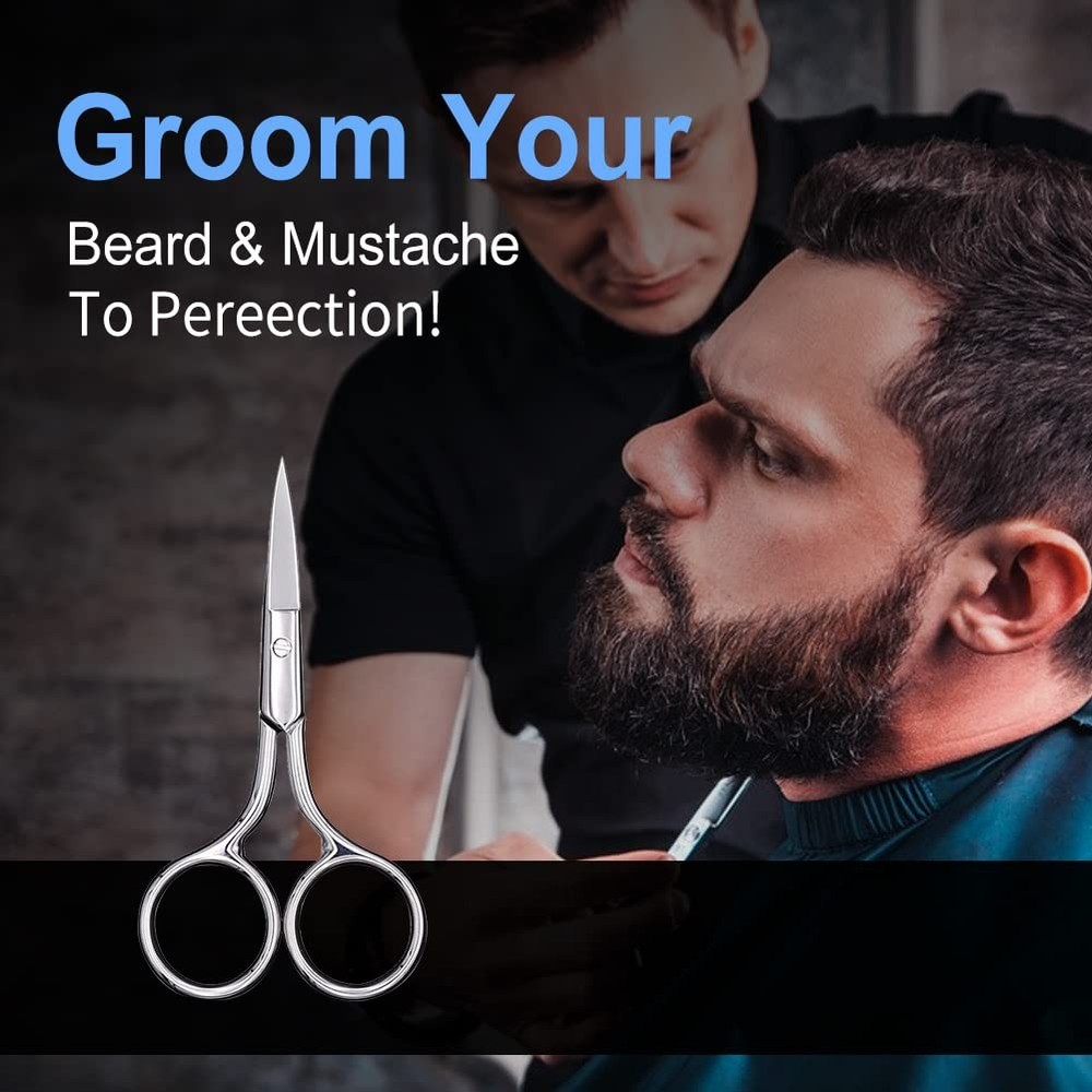 Eyebrow Scissors, Precision Grooming Shears, 1Pcs Silver