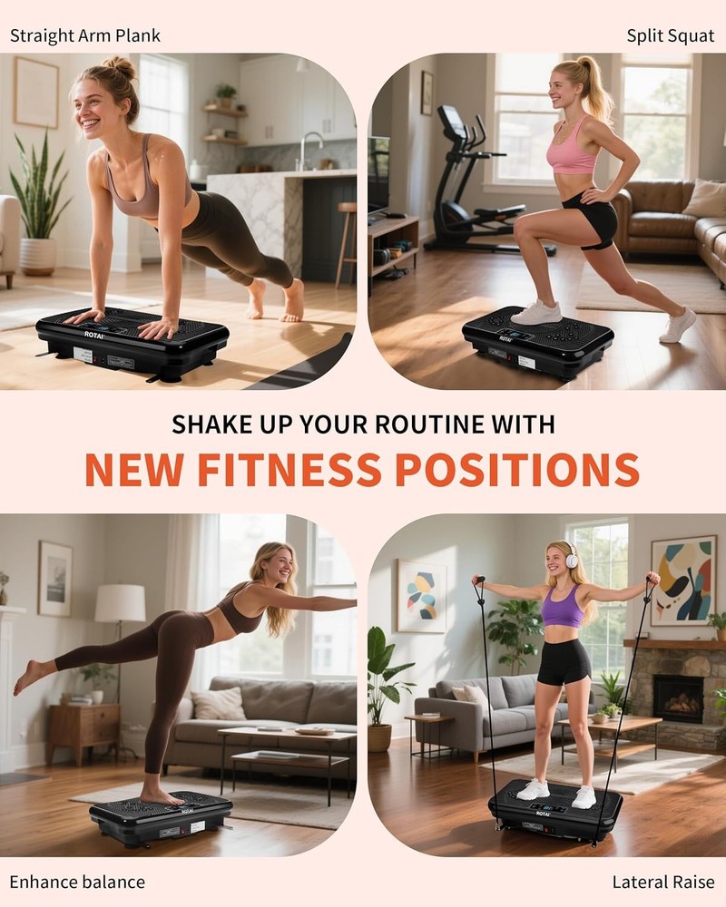 Vibration Plate Exercise Machine, for Lymphatic Bright Black