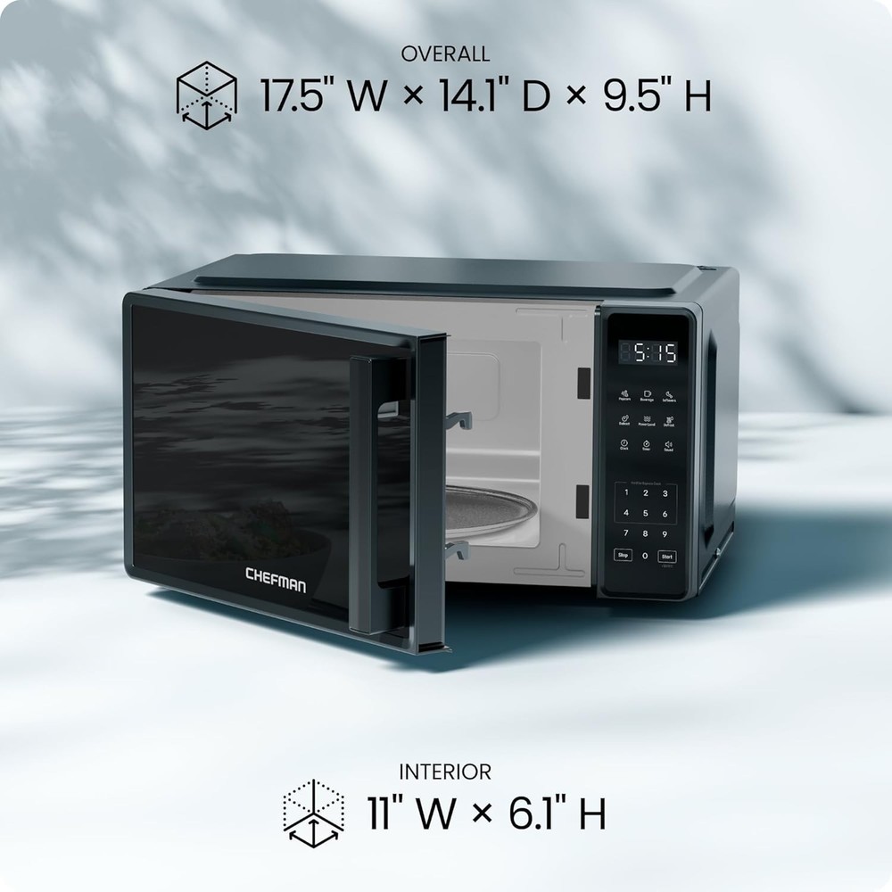 Space-Saving Microwave - 700W, Child Safety Lock, Eco Mode