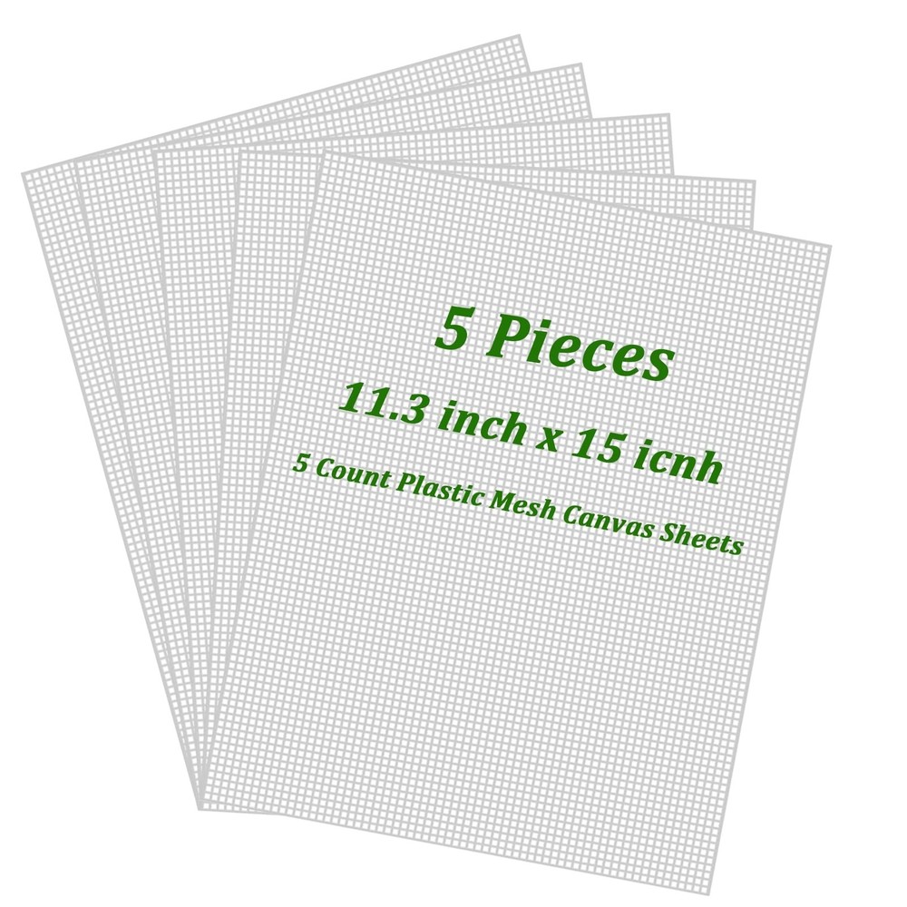 5PCS Plastic Canvas Sheets 15x11.3 inch, 5 Count Plastic Canvas Mesh Sheets, ...