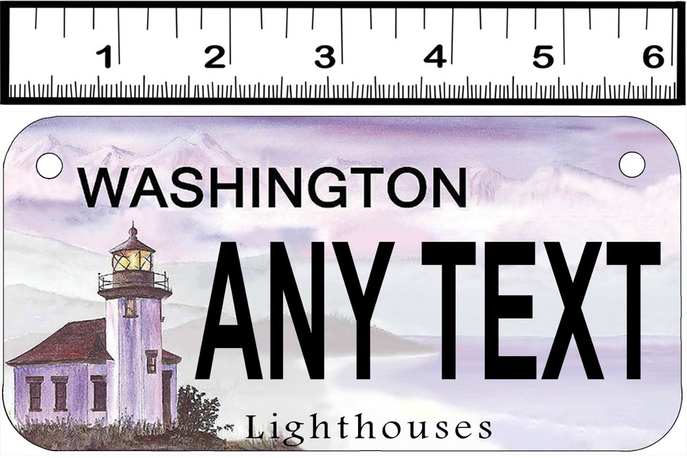 CUSTOM PERSONALIZED ALUMINUM 2 HOLE BICYCLE STATE LICENSE PLATE-WASHINGTON LIGHT