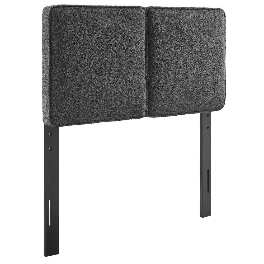 Modway Lindee Boucle Fabric Twin Headboard in Slate