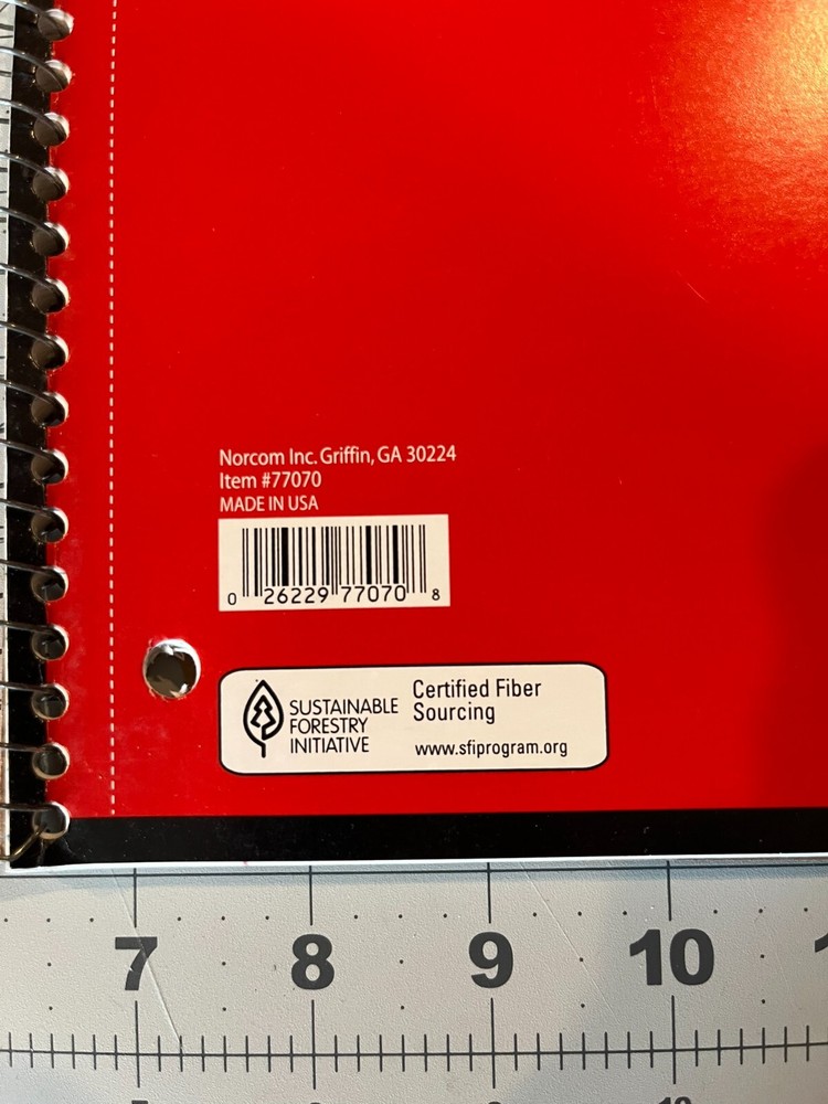 4 Pack Wide Rule 1 Subject Spiral Notebooks-70 Sheets-Perforated Pages